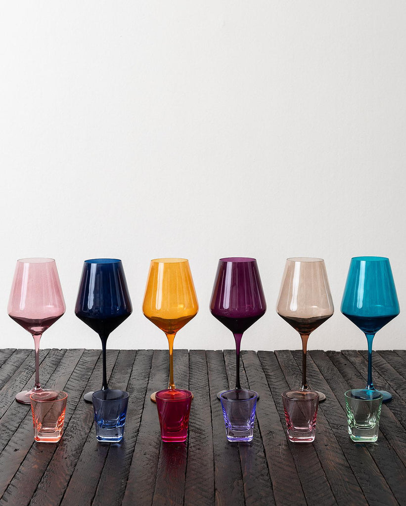 Estelle Colored Wine Stemmed Glasses - Set of 6 {Butterscotch}